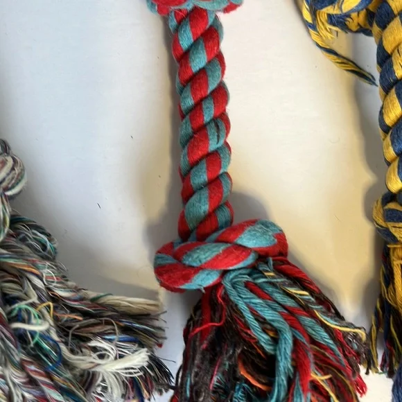 Dog Rope Bone 2 Knots Chew Toys Bundle of 4 Rope Bones - Picture 4 of 8
